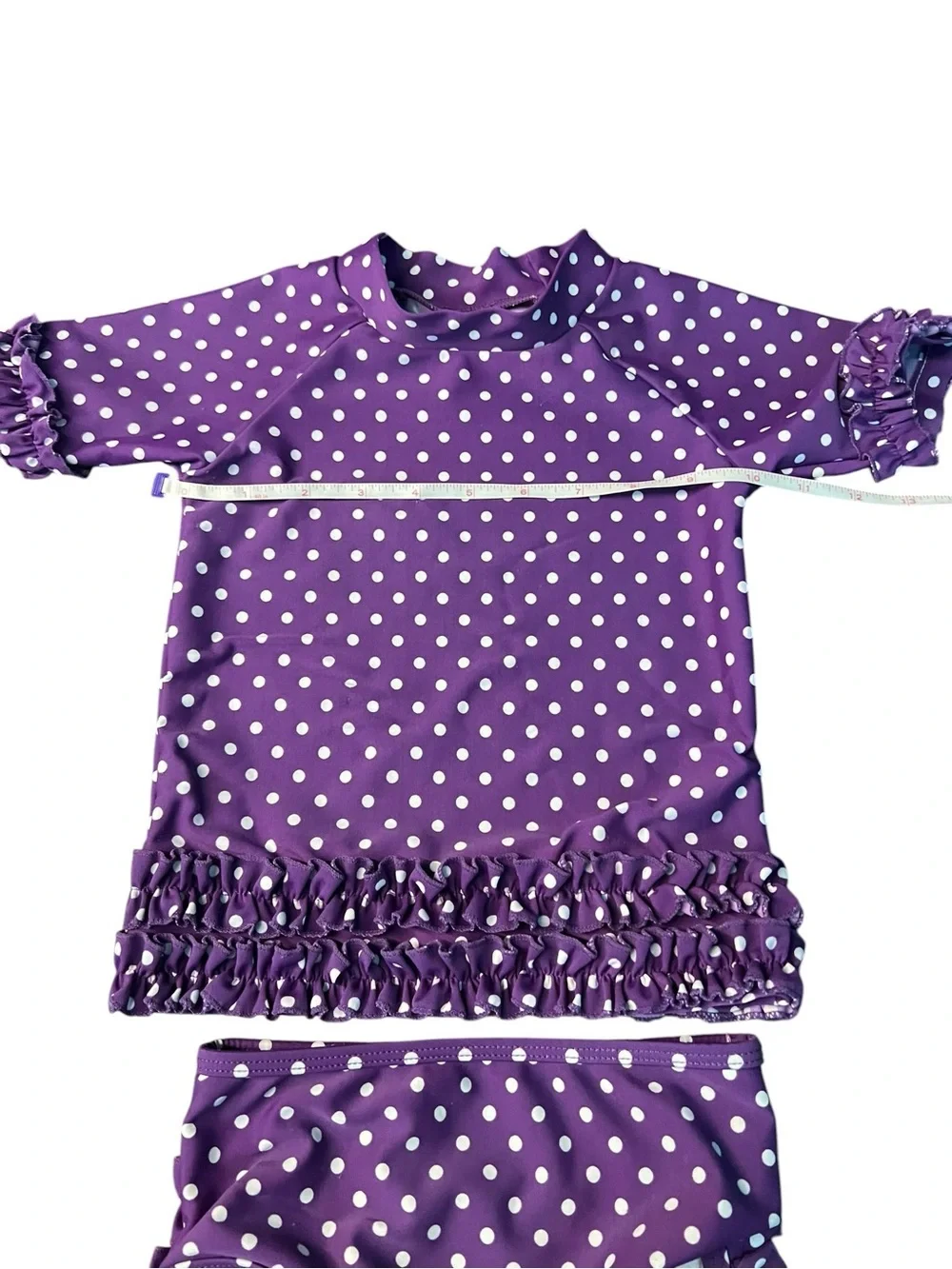 Ruffle Butts Purple & White Polka Dot Girls' 2 Piece Swim Set Size 3T
